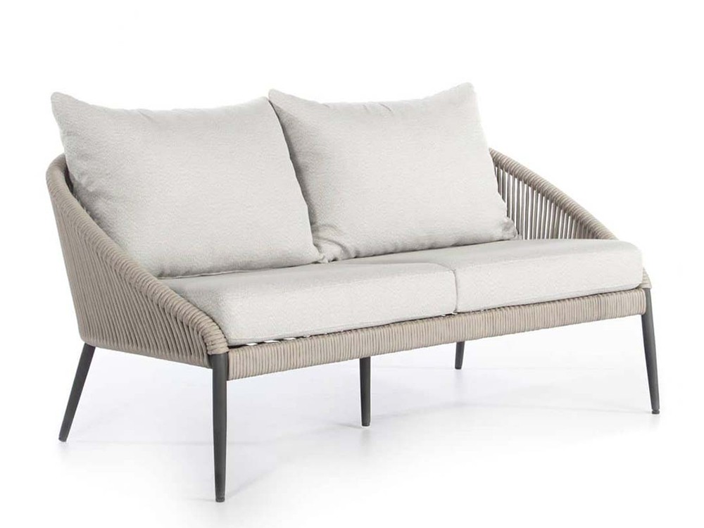 Sofá de dos o tres plazas Rodona de cuerda trenzada y aluminio de Skyline Design - 2