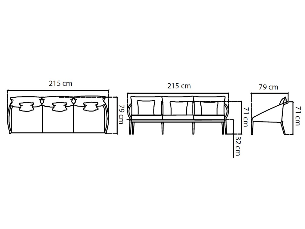 Sofá de dos o tres plazas Rodona de cuerda trenzada y aluminio de Skyline Design - 5