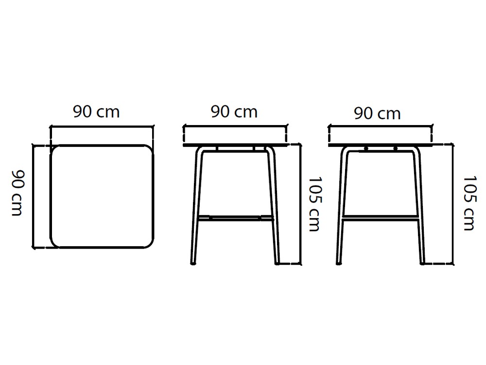 Mesa alta Rodona de aluminio y dekton Skyline Design - 5