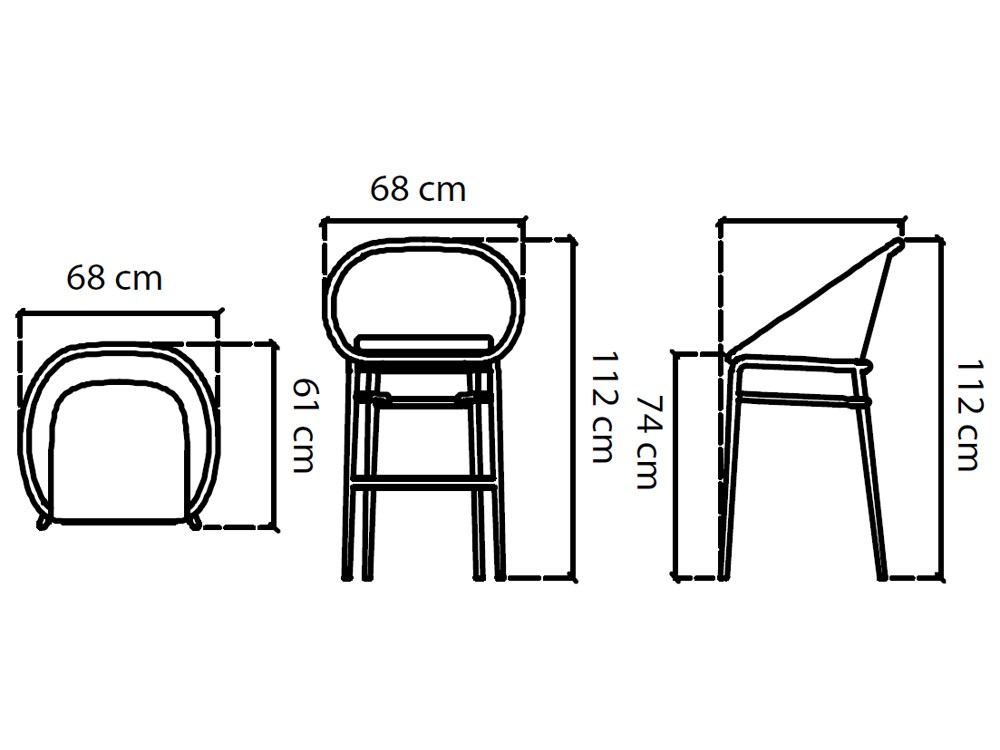 Taburete apilable Rodona de aluminio y cuerda trenzada Skyline Design - 3