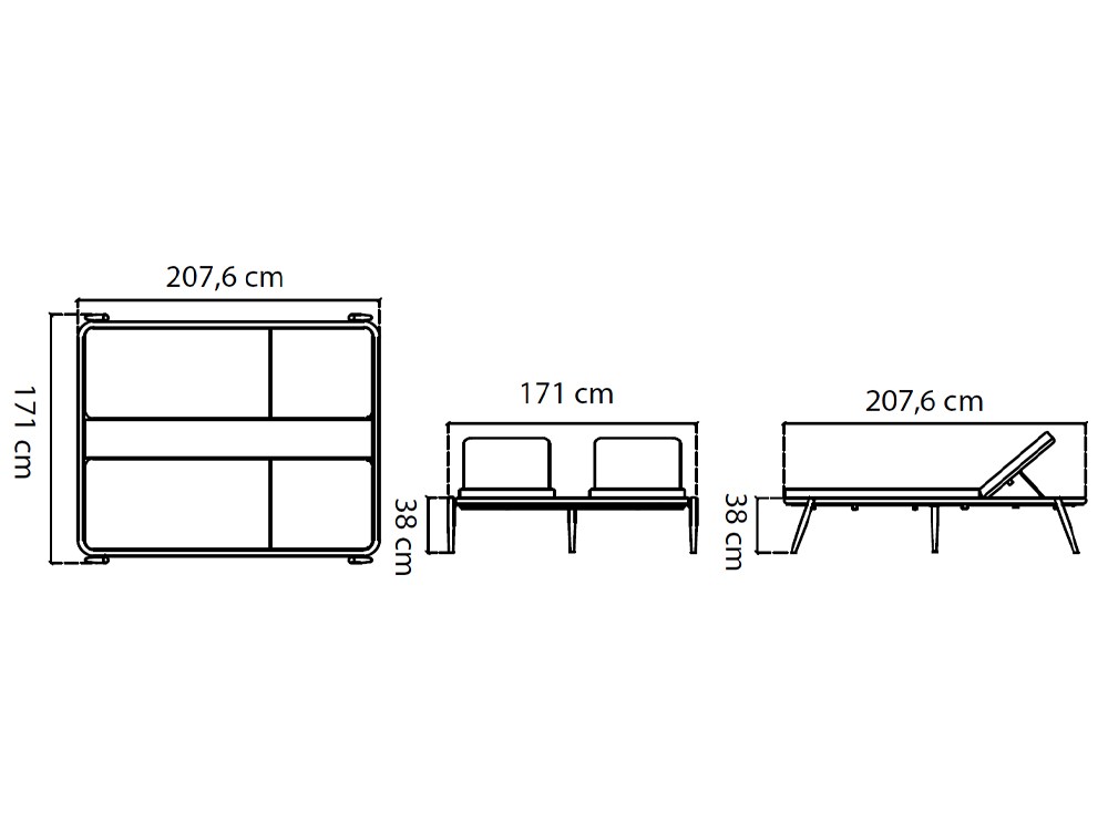 Tumbona doble Rodona de aluminio Skyline Design - 4