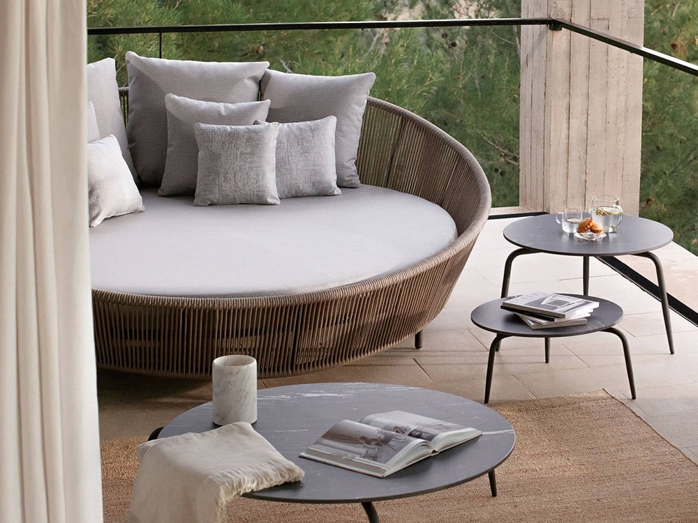 Daybed round Rodona de aluminio y cuerda trenzada Skyline Design - 5