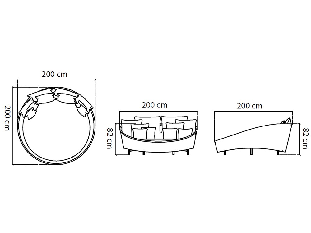 Daybed round Rodona de aluminio y cuerda trenzada Skyline Design - 4