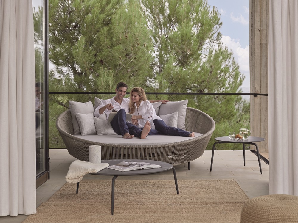 Daybed round Rodona de aluminio y cuerda trenzada Skyline Design - 6
