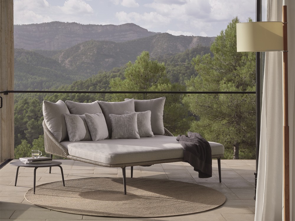 Daybed Rodona de aluminio y cuerda trenzada Skyline Design - 1