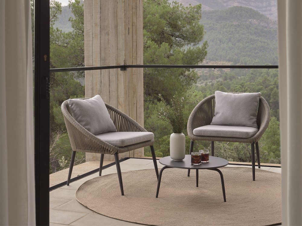 Sillón Balcony Rodona de aluminio y cuerda trenzada skyline design - 1