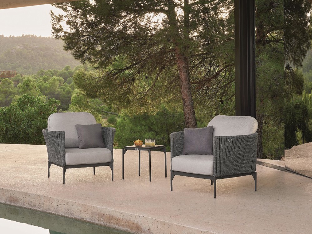 Sillón Boston de aluminio y cuerda trenzada Skyline Design - 1