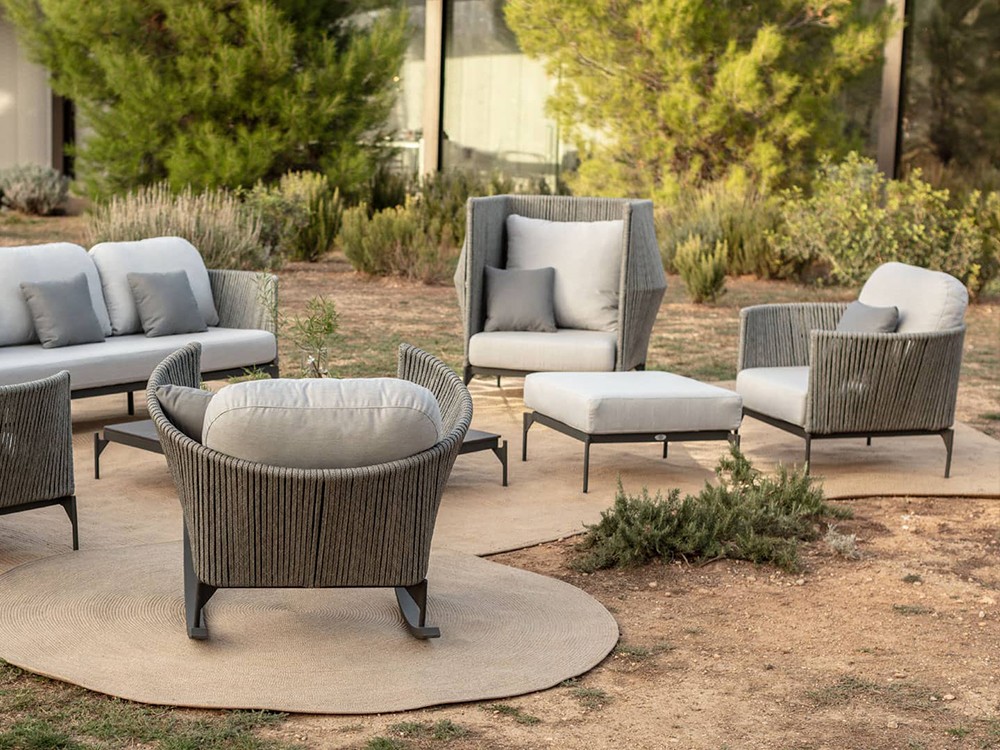 Sillón Boston de aluminio y cuerda trenzada Skyline Design - 9