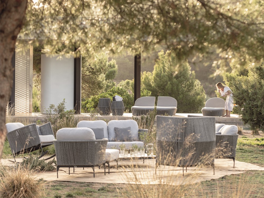 Sofá de dos o tres plazas Boston de aluminio y cuerda trenzada Skyline Design - 11