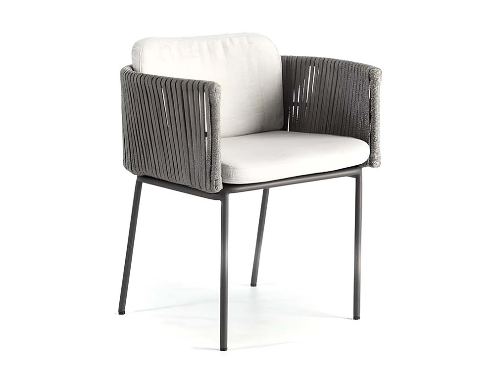 Silla de comedor Boston de aluminio y cuerda trenzada Skyline Design - 2
