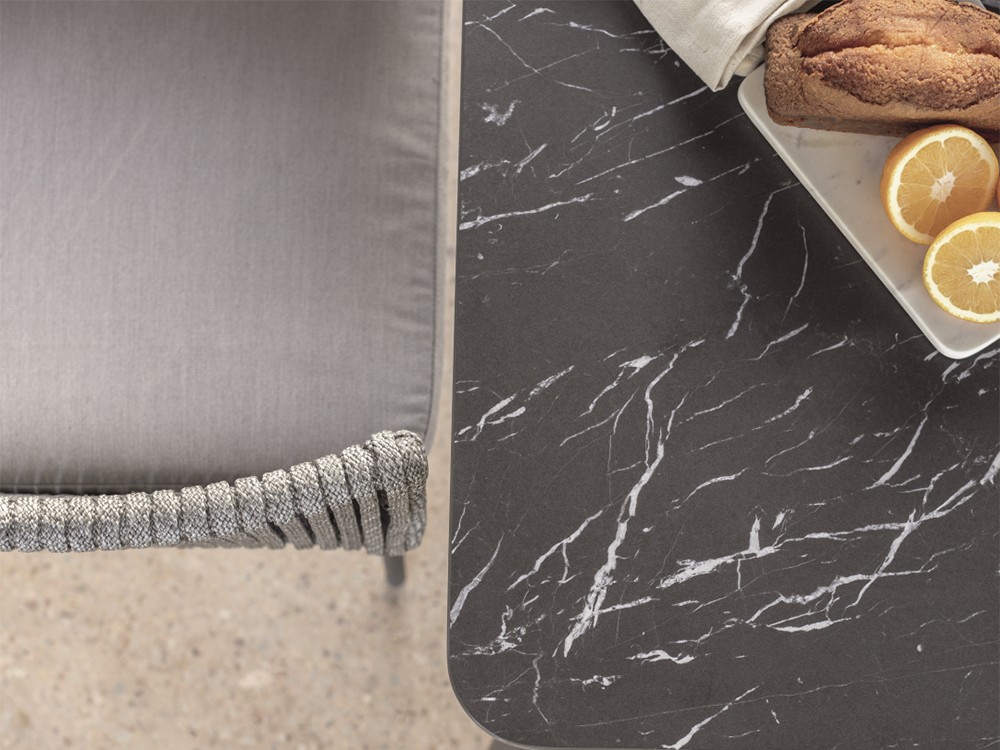 Mesa de comedor cuadrada o rectangular Boston de aluminio y dekton Skyline Design - 8