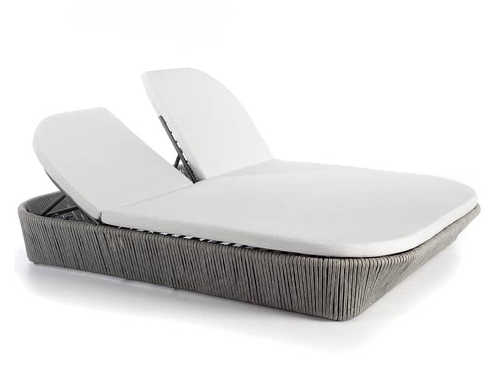 Tumbona doble Boston de aluminio y cuerda trenzada Skyline Design - 1