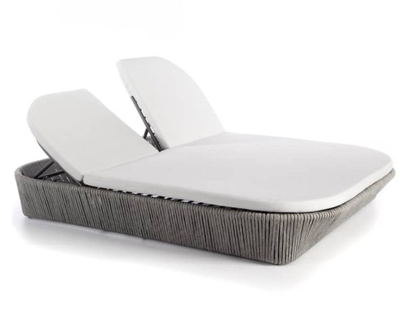 Tumbona doble Boston de aluminio y cuerda trenzada Skyline Design - 1