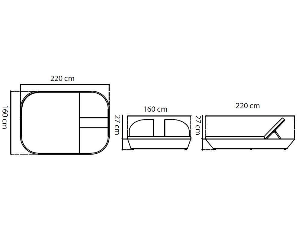 Tumbona doble Boston de aluminio y cuerda trenzada Skyline Design - 3