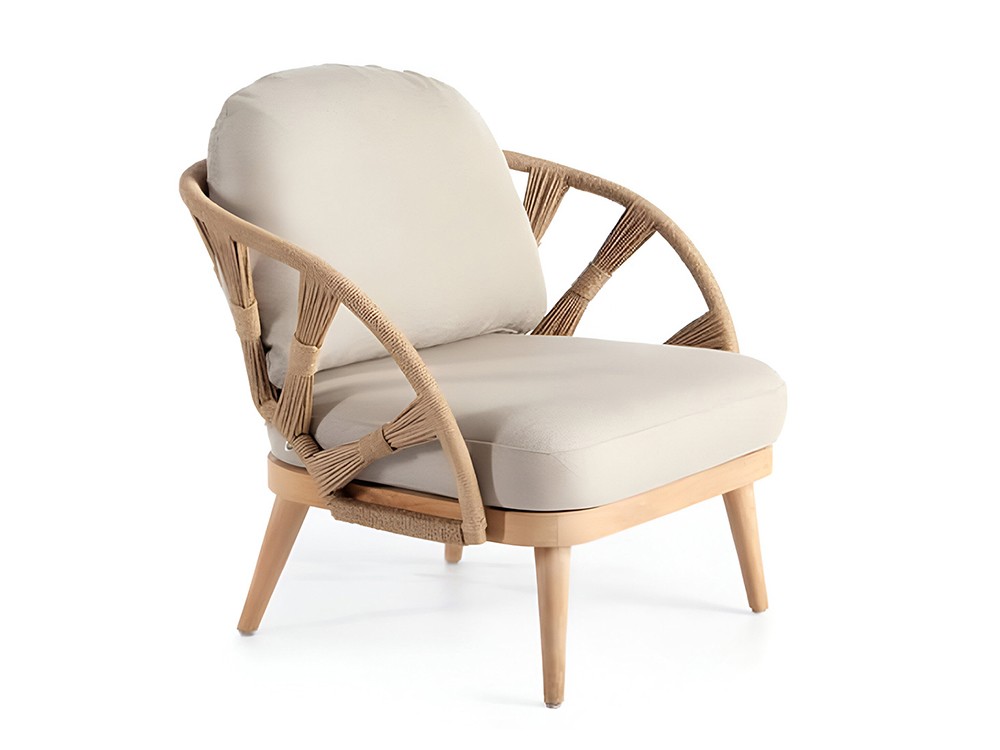 Sillón de madera de teca y cuerda trenzada Krabi Skyline Design - 1