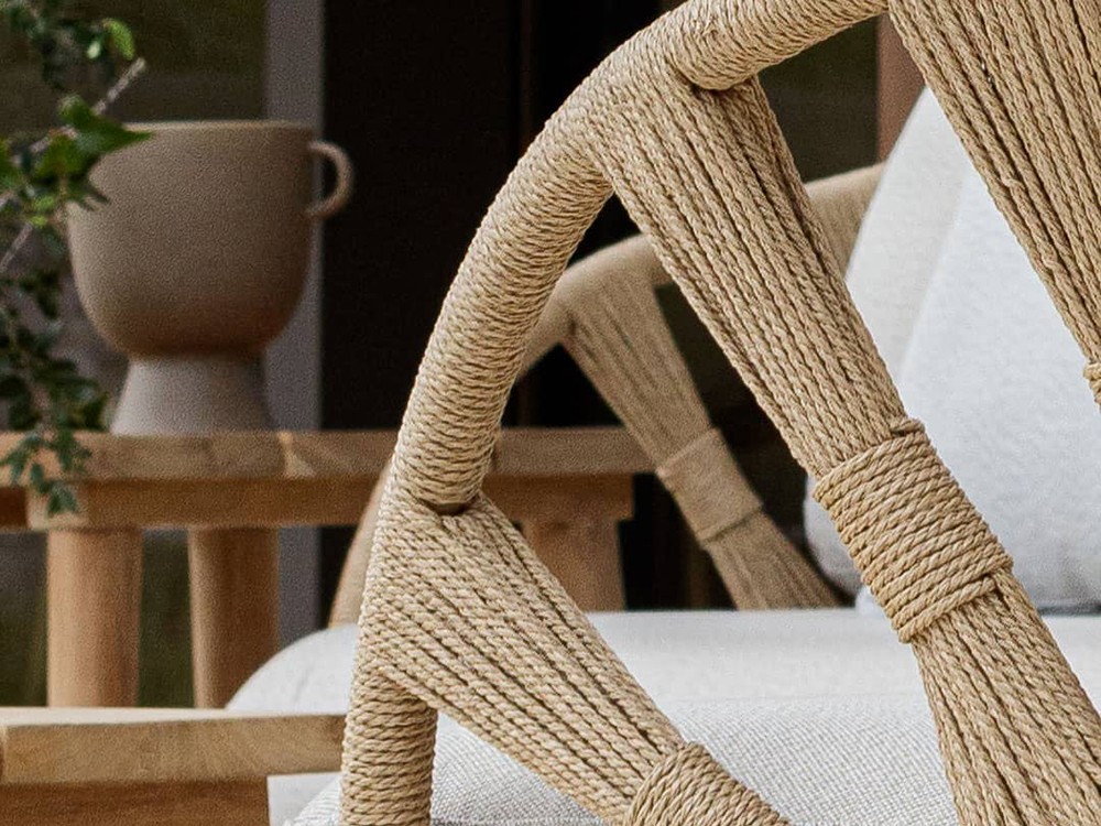 Sillón de madera de teca y cuerda trenzada Krabi Skyline Design - 3
