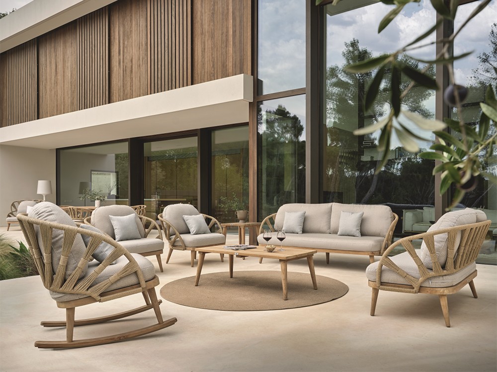 Sillón de madera de teca y cuerda trenzada Krabi Skyline Design - 6