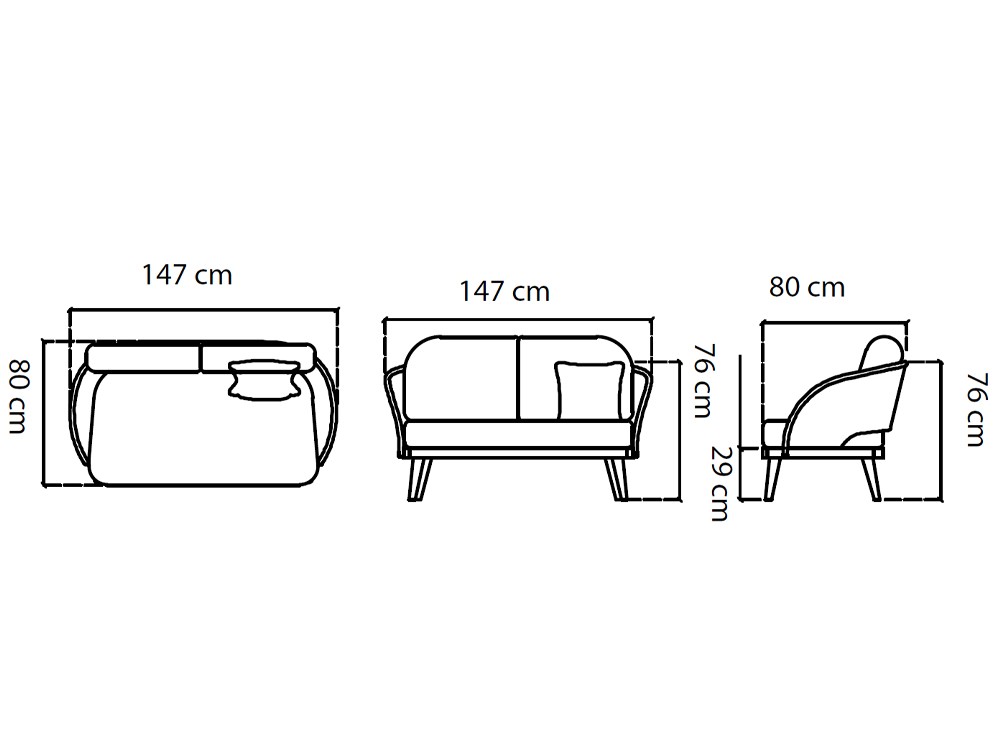 Sofá de dos o tres plazas Krabi de madera de teca y cuerda trenzada Skyline Design - 5