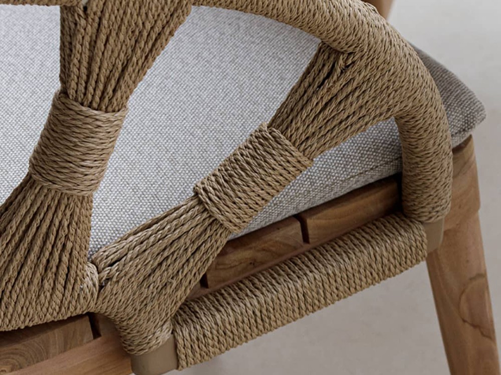 Silla Krabi de madera de teca y cuerda trenzada Skyline Design - 5