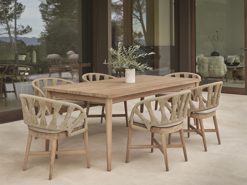 Silla Krabi de madera de teca y cuerda trenzada Skyline Design - 7