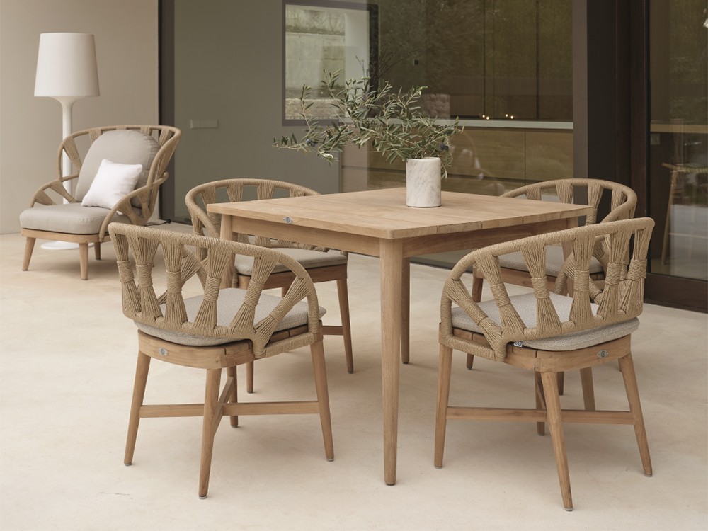 Mesa Krabi de madera de teca Skyline Design - 5