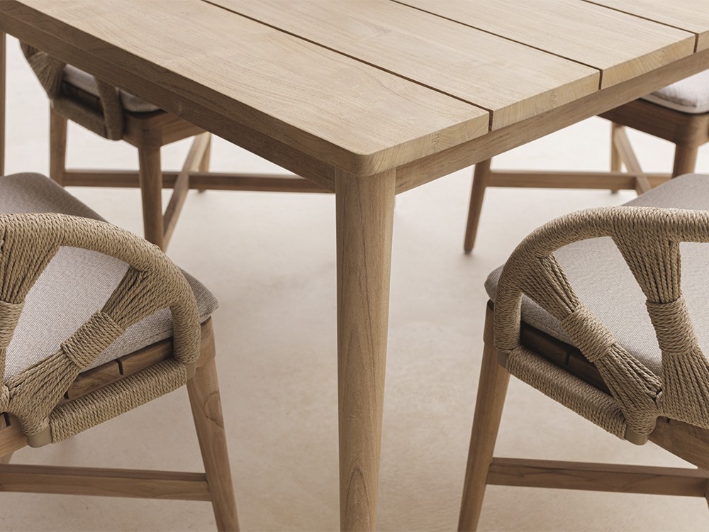 Mesa Krabi de madera de teca Skyline Design - 8