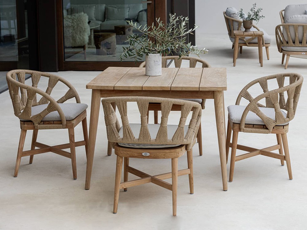 Mesa Krabi de madera de teca Skyline Design - 9