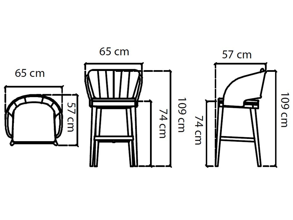 Taburete Krabi de madera de teca y cuerda trenzada Skyline Design - 4