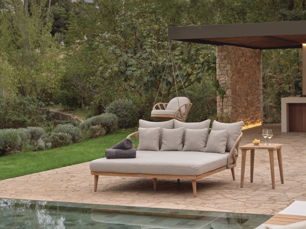 Daybed Krabi de madera de teca y cuerda Skyline Design - 1