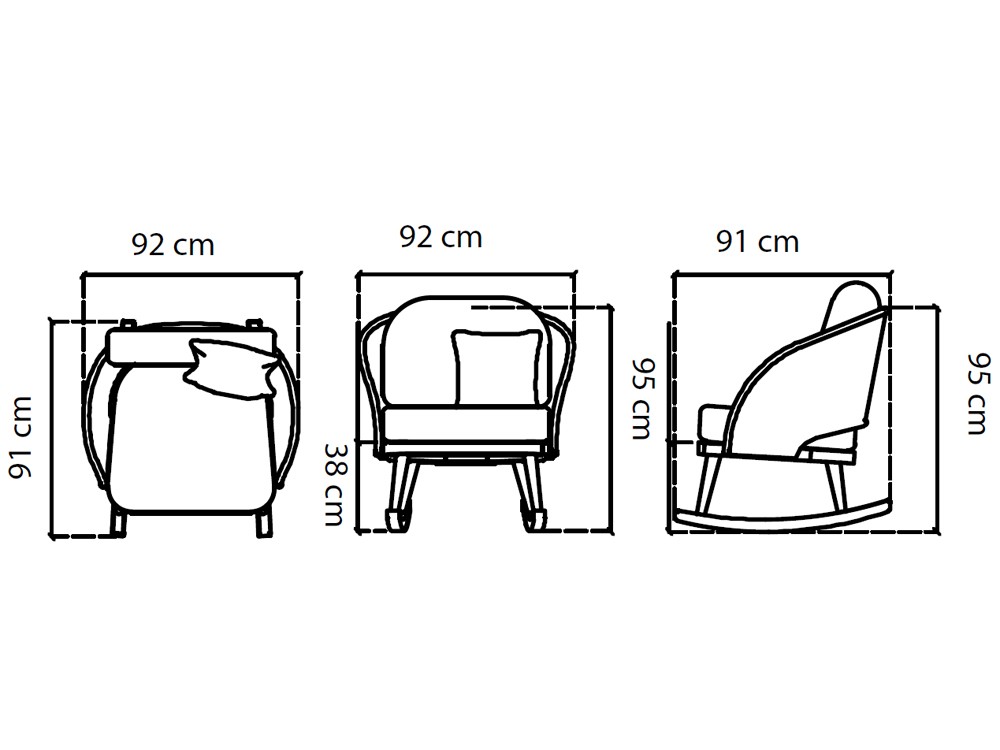 Mecedora Krabi de madera de teca y cuerda trenzada Skyline Design - 4