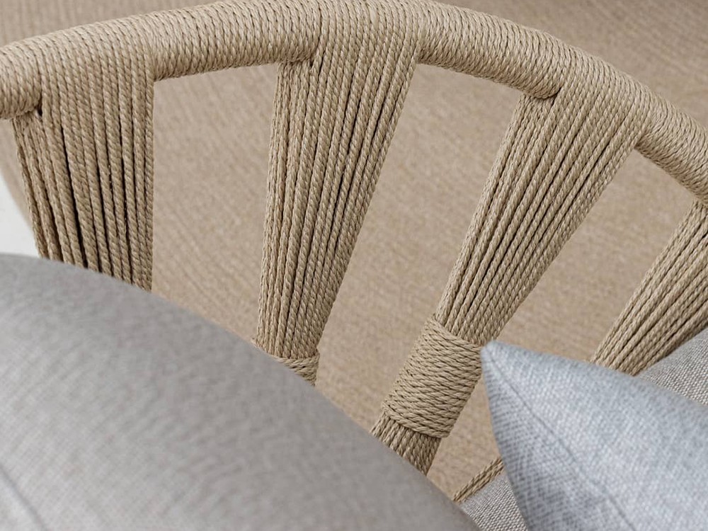 Mecedora Krabi de madera de teca y cuerda trenzada Skyline Design - 5