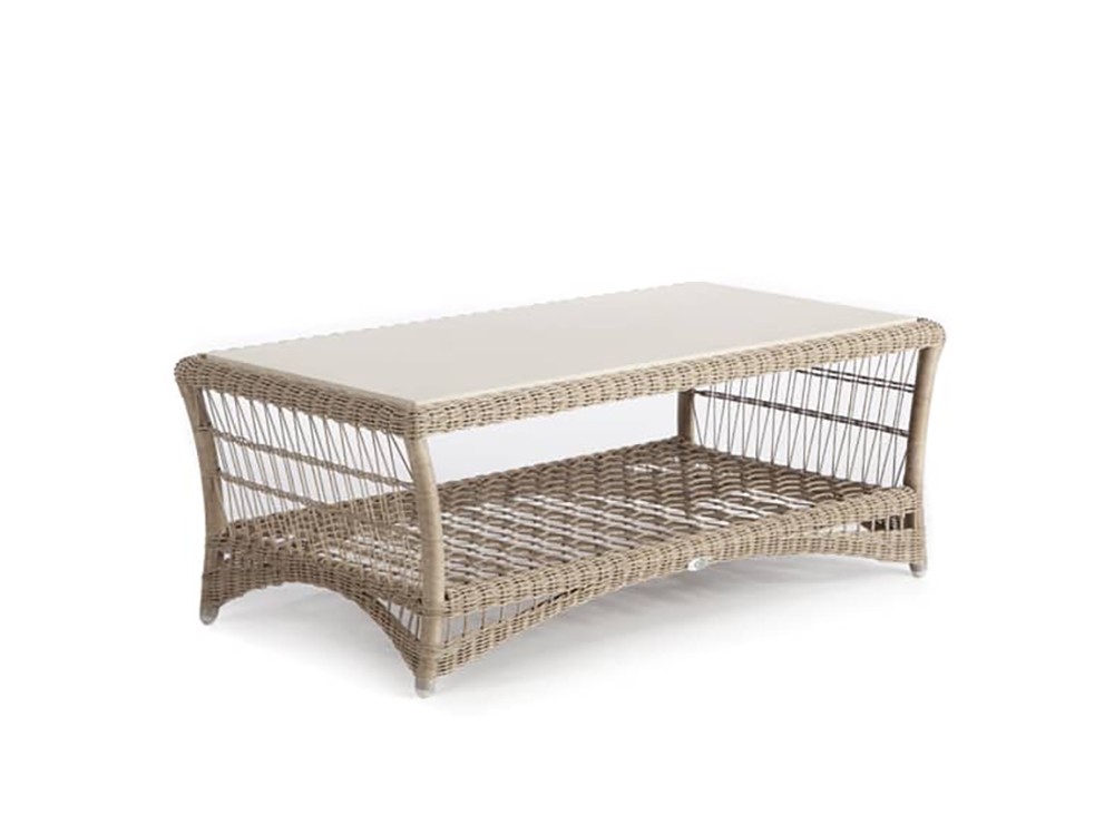 Mesa de centro de fibra sintética trenzada y sobre dekton Arena de Skyline Design - 2