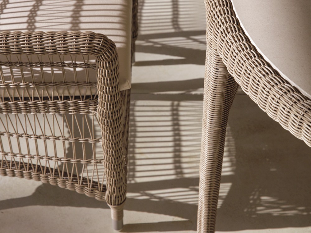 Mesa redonda u ovalada de fibra sintética trenzada y dekton Arena Skyline Design - 7