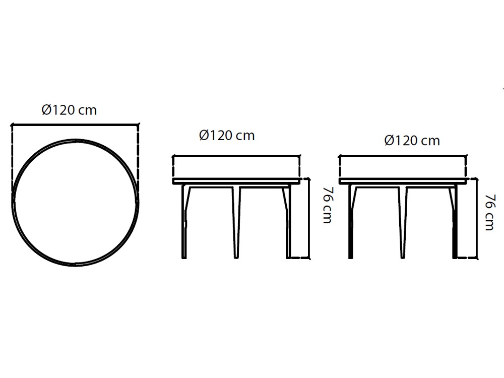 Mesa redonda u ovalada de fibra sintética trenzada y dekton Arena Skyline Design - 5