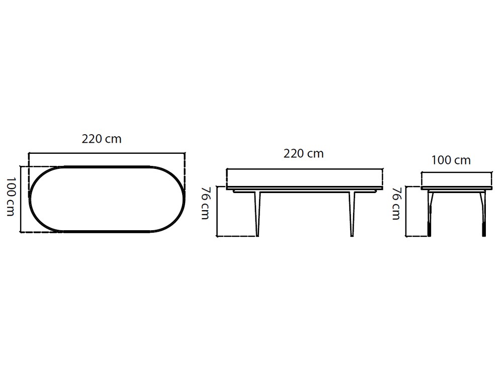Mesa redonda u ovalada de fibra sintética trenzada y dekton Arena Skyline Design - 6