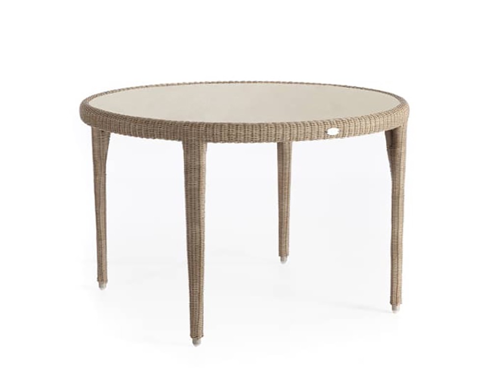 Mesa redonda u ovalada de fibra sintética trenzada y dekton Arena Skyline Design - 3