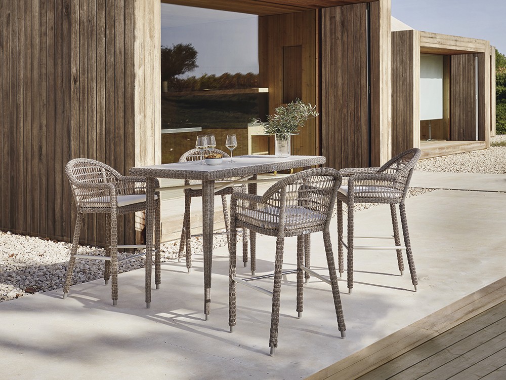 Mesa alta de fibra sintética trenzada y dekton Arena Skyline Design - 3