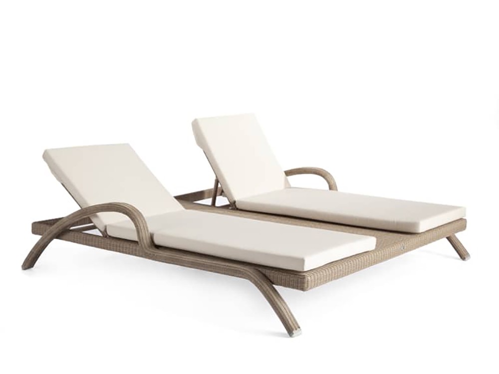 Tumbona doble de fibra sintética trenzada Arena Skyline Design - 2