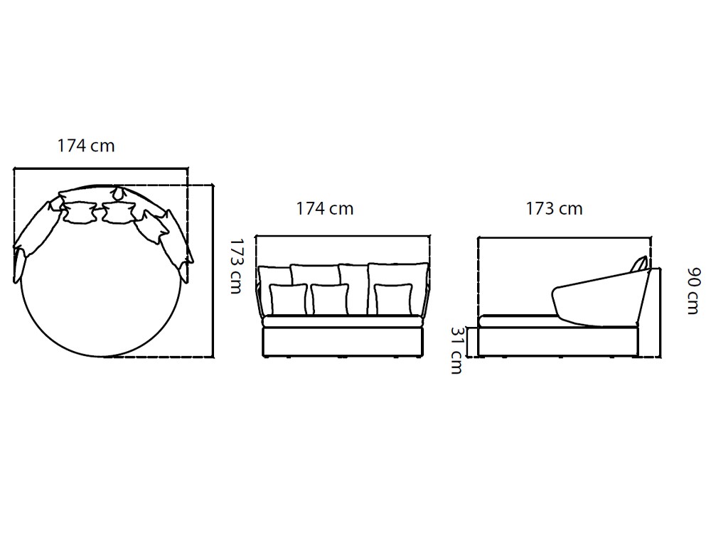 Daybed de fibra sintética trenzada Arena Skyline Design - 3