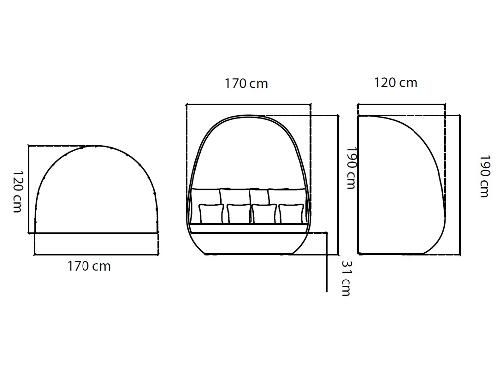 Daybed cubierta de fibra sintética trenzada Arena Skyline Design - 4