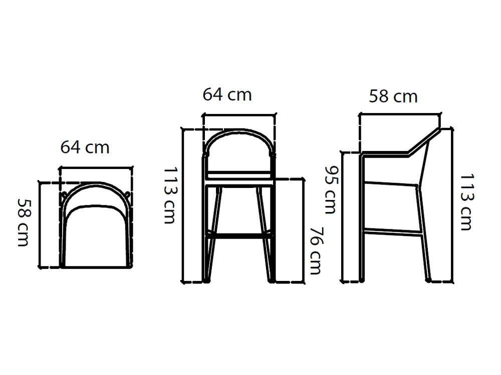 Taburete de fibra sintética trenzada Arena Skyline Design - 4