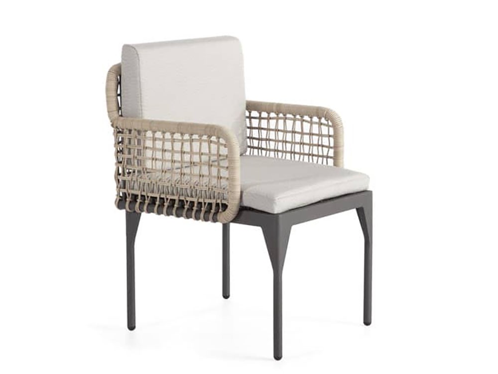 Silla de comedor de aluminio y fibra sintética trenzada Ribs Skyline Design - 2