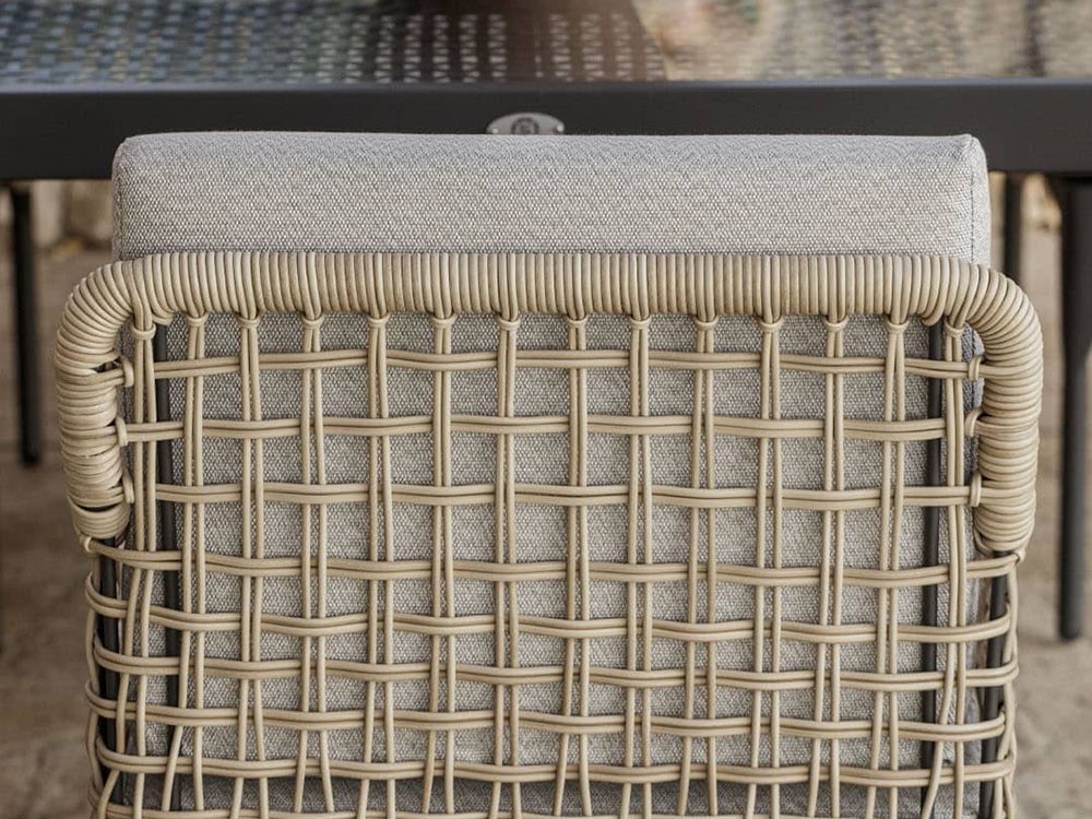 Silla de comedor de aluminio y fibra sintética trenzada Ribs Skyline Design - 3