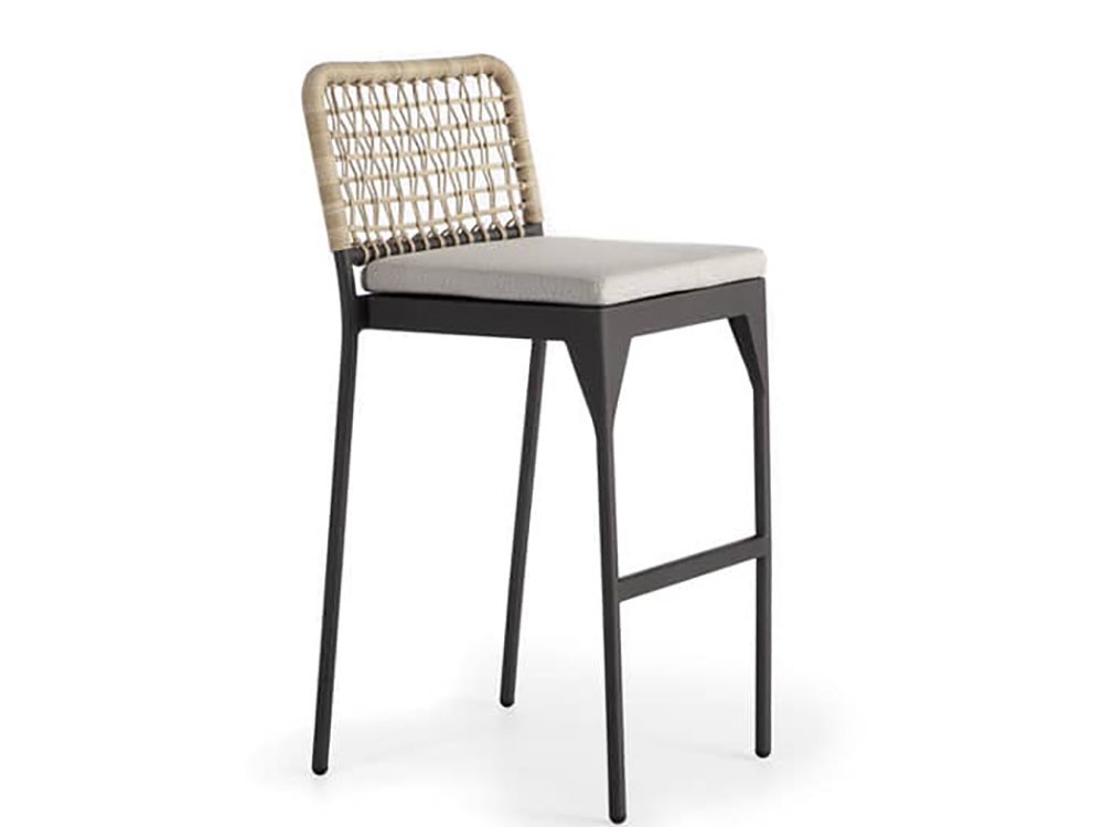 Taburete apilable de aluminio y fibra sintética trenzada Ribs Skyline Design - 2