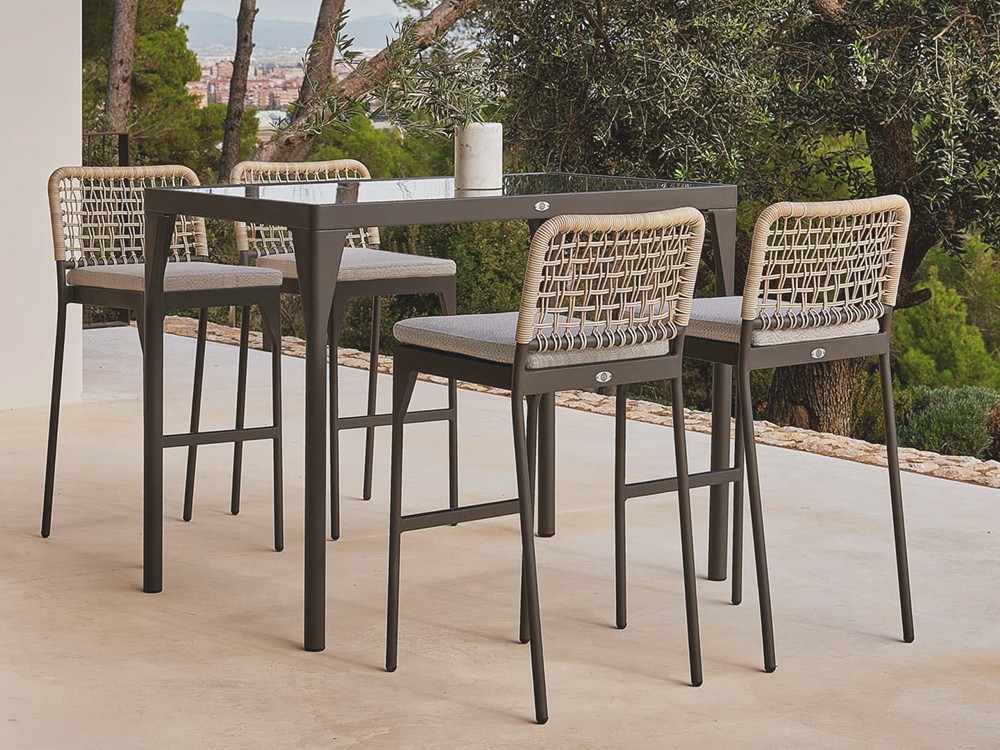 Mesa alta de aluminio y cristal Ribs Skyline Design - 2