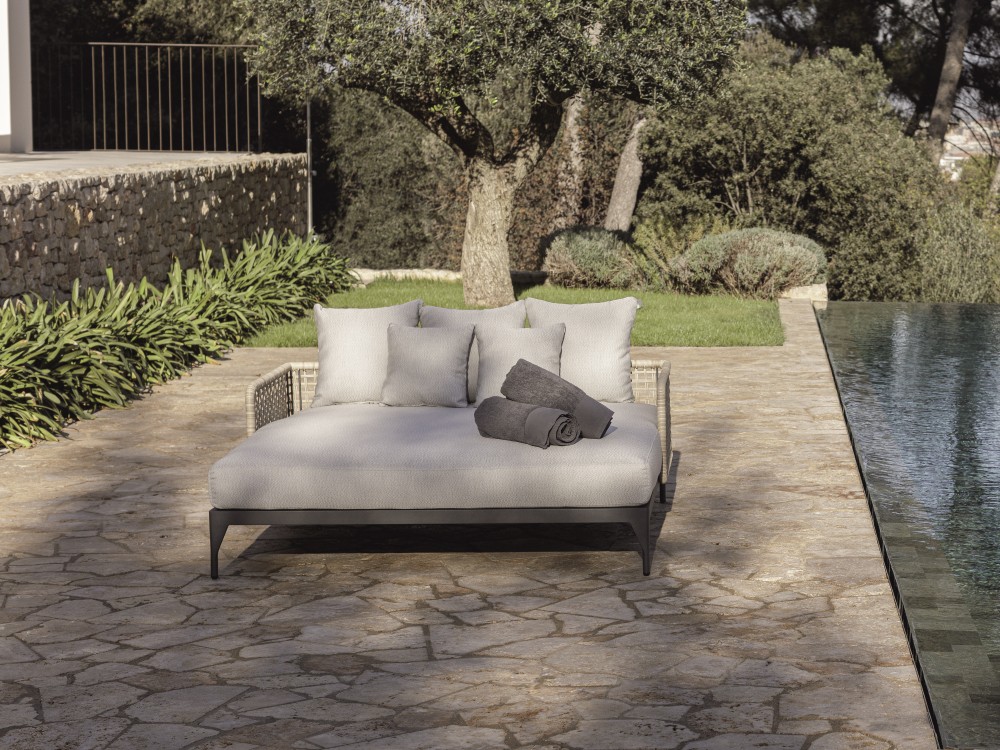Daybed de aluminio y fibra sintética trenzada Ribs Skyline Design - 1