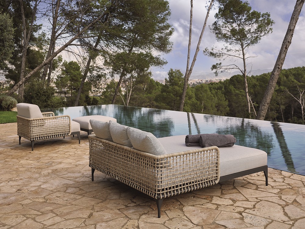 Daybed de aluminio y fibra sintética trenzada Ribs Skyline Design - 3