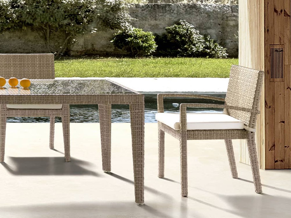 Silla de fibra sintética trenzada Paloma Skyline Design - 1