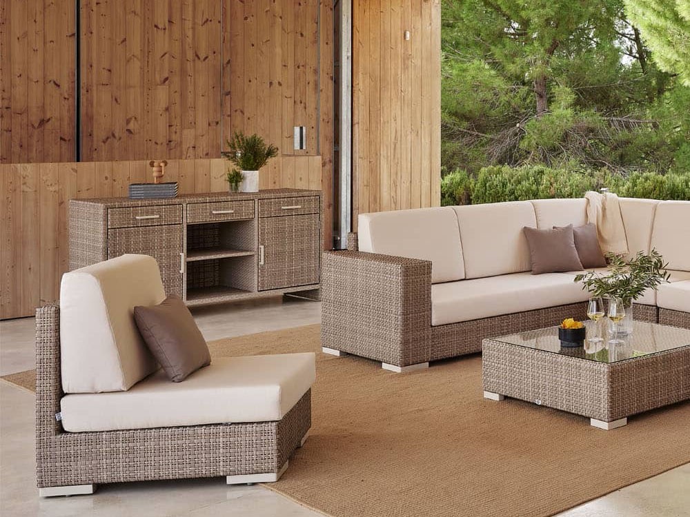 Aparador exterior de fibra sintética trenzada Paloma Skyline Design - 6