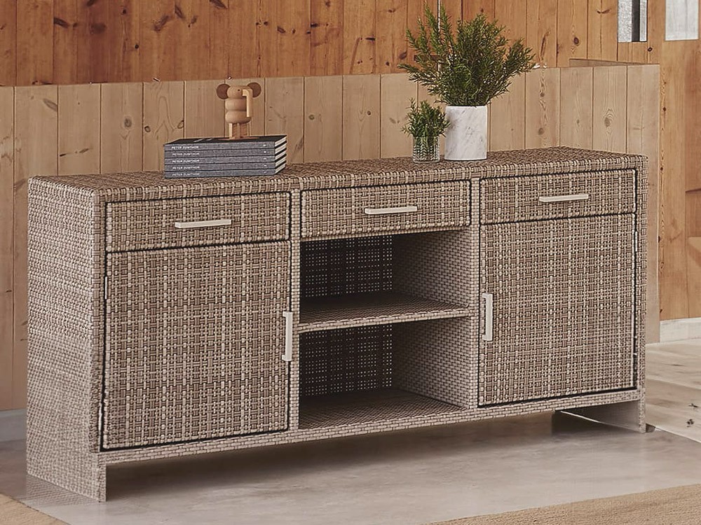 Aparador exterior de fibra sintética trenzada Paloma Skyline Design - 5